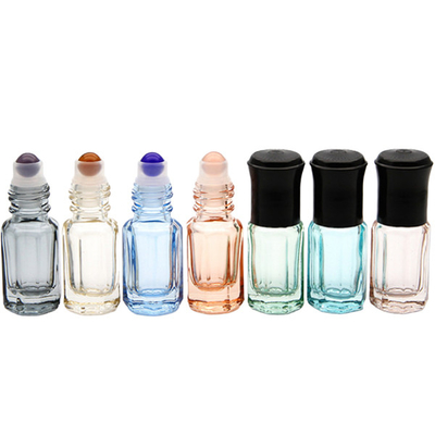 3ml 6ml 10ml Roller Glass Bottles Essential Oil Anise Star Bottle Color Octagon Glass Roll On Ball Perfume Bottle