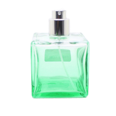 Silver Spray Custom Glass Perfume Bottles , 100ml Glass Perfume Bottle Green Cap