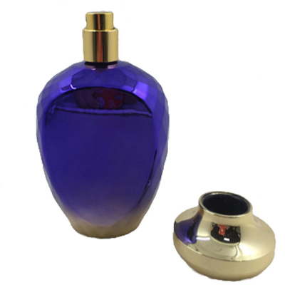 Gradient Glass Collectible Perfume Bottles Aluminum Sprayer With Golden Caps