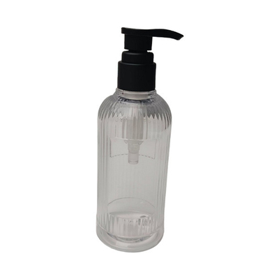 260ml press type PETG transparent shower gel bottle thick wall leak proof design can be customized LOGO lotion pump shampoo sub bottle