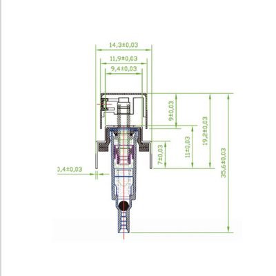 0.03ml-0.2ml Volume Mist Sprayer Pump Electrolytic Aluminum Precise