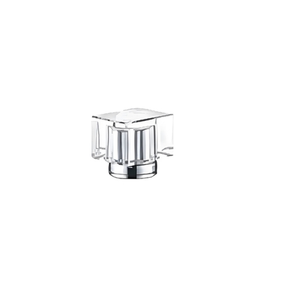 Clear fragrance bottle closure High-transparency glass and zinc alloy combination for excellent optical purity and mechanical strength