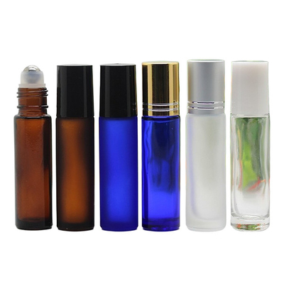 1ml Empty 5ml 10ml Roll On Clear And Frosted Glass Bottle With Lids