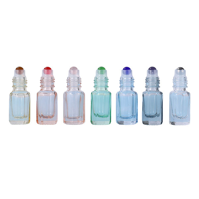 10ml 12ml Colored Star Anise Ball Bottle Glass Bead Essence Oil Bottle Perfume Eight Side Roll on Bottle