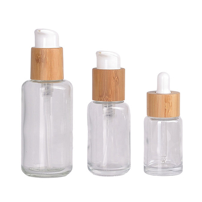 Wooden Packaging Wood Soap Dispenser Glass Lotion Bottle Cosmetic Bottles Spray And 30g 50g Bamboo Glass Jar