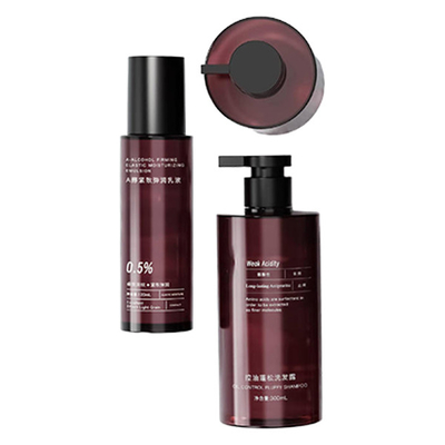 eco-friendly empty toner bottle with spray nozzle‌ PETG environmentally friendly cylindrical bottle set‌ 50ml-400ml