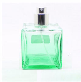 Silver Spray Custom Glass Perfume Bottles , 100ml Glass Perfume Bottle Green Cap