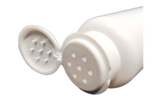 120ML Empty White Bottle Fiber Powder Shaker Bottle with 127mm Flip Top Cap and PE Bottle