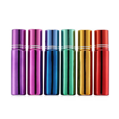 Luxury 5ml 10ml Gold Sliver Plating Roll On Glass Essential Oil Bottle