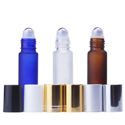 1ml Empty 5ml 10ml Roll On Clear And Frosted Glass Bottle With Lids