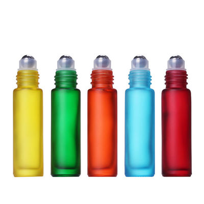 5ml Mini Travel Empty Custom Round Colorful Roll On Glass Perfume Bottle With Stainless Roller Ball