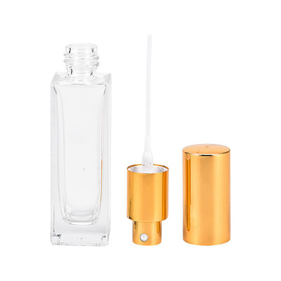Luxury Custom Fragrance Pump Spray 10ml 15ml Square Sprayer Empty Oil Glass Perfume Bottles With Cap