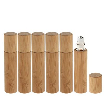 5ml Bamboo Roller Perfume Glass Bottles Wood Roll On Essential Oil Bottle
