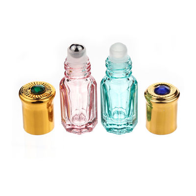 New Empty Perfume 3ml 6ml 10ml 12ml Clear Octagon Attar Glass Essential Oil Roller Bottles