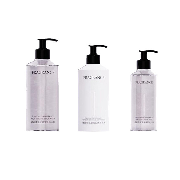 High end personal care PETG lotion bottle set is suitable for hotel/salon scenes