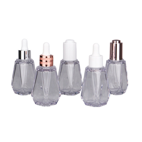 Customized Color] 50ml PETG Rhombic Thick Wall Essence Bottle - Highly Transparent and Drop-proof Recyclable Cosmetic Dispenser Bottle (with Universal 20-tooth Cap)