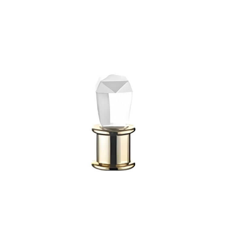 Clear fragrance bottle closure High-transparency glass and zinc alloy combination for excellent optical purity and mechanical strength