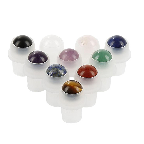 Wholesale 10ml Various Convenient And Practical Roll On Plastic Bottle Pink Natural Gemstone Roller