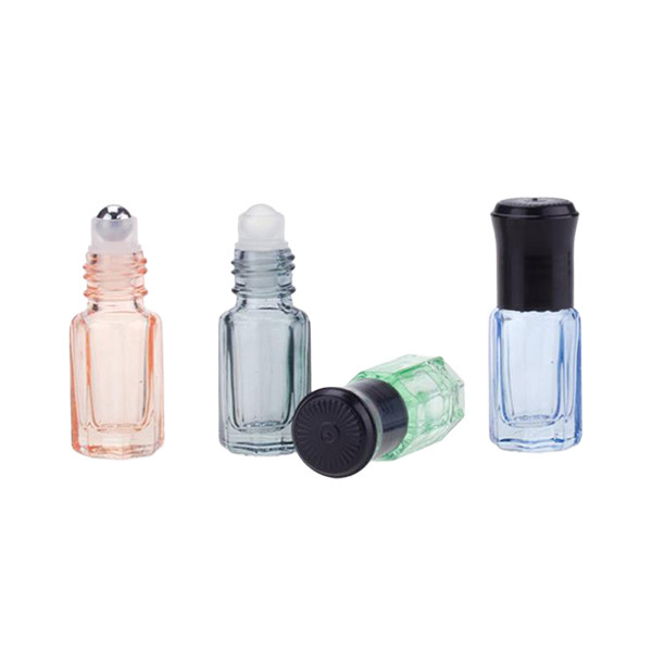 3ml 6ml 10ml Roller Glass Bottles Essential Oil Anise Star Bottle Color Octagon Glass Roll On Ball Perfume Bottle