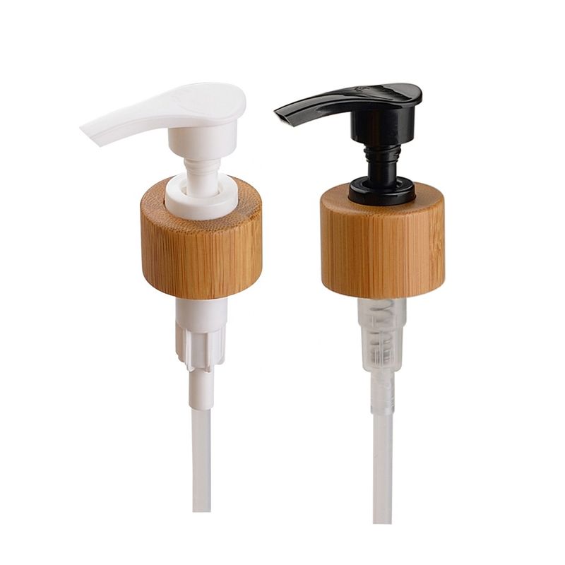 28/410 Bamboo Lotion Dispenser Black White Wooden Soap Dispenser 24/410 Bamboo Hand Lotion Pump Dispenser For Bottle