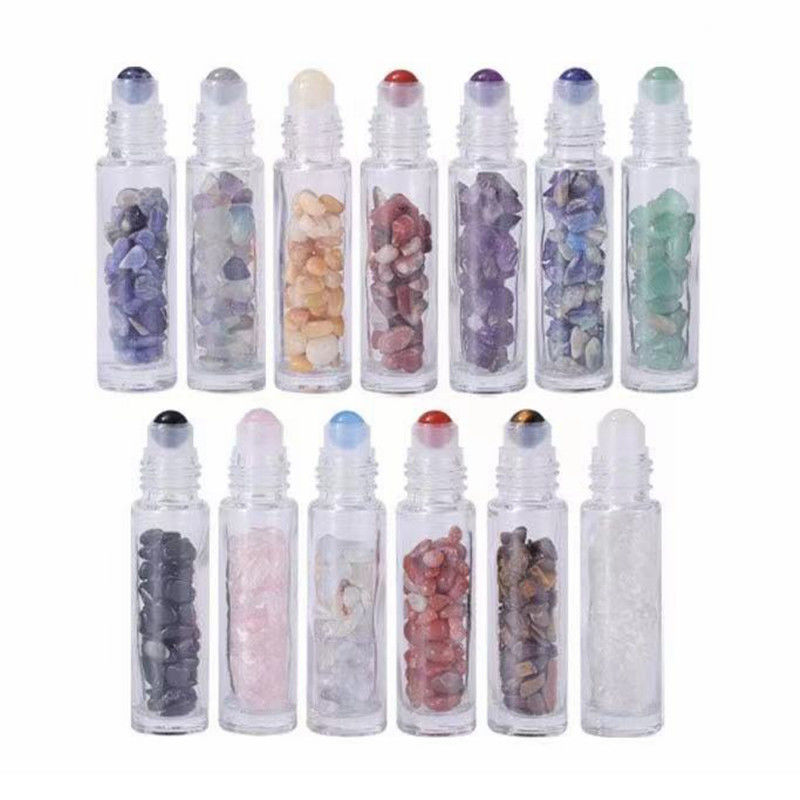 5ml Refillable Jade Round Roller Bottle Gemstone Perfume Roll On Bottle