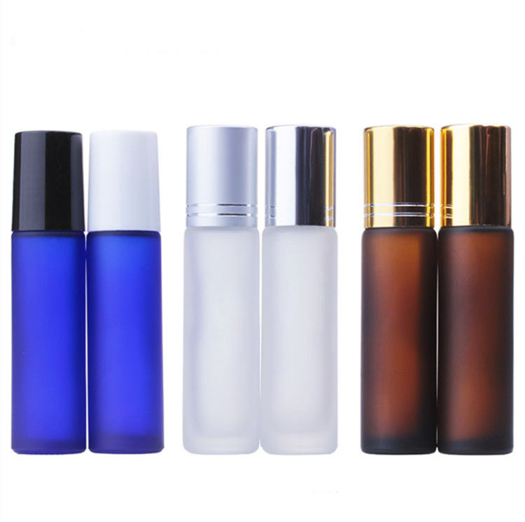10ml Refillable Roll On Bottle Frosted Glass Perfume Bottle With Roller Ball