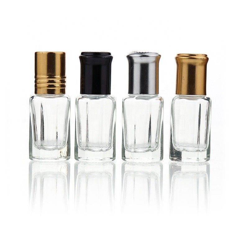 3ml 6ml 10ml Cosmetic Attar Oud Bottle Colorful Octagonal Perfume Essential Oils Fancy Glass Bottle Roll On Bottle