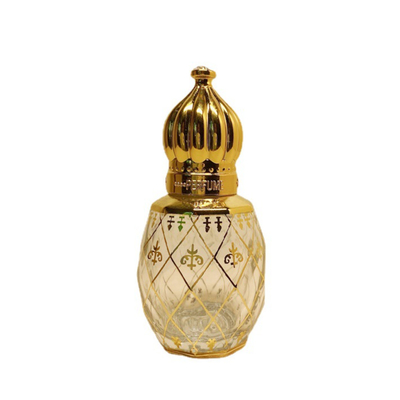 8 میلی لیتر آبکاری حک شده روغن ضروری بطری عطر بسته بندی روکش تاج طلایی
